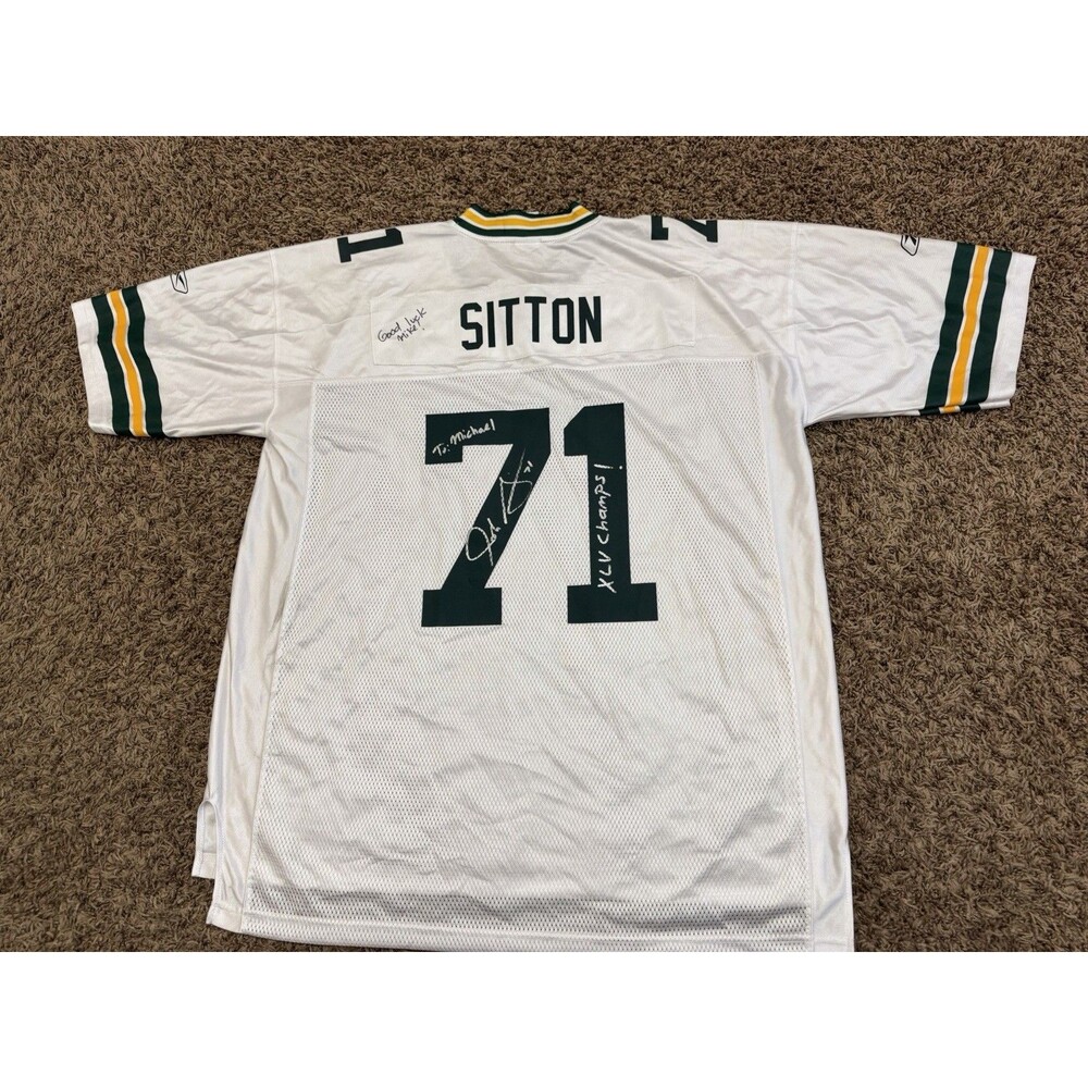 Reebok Green Bay Packers Josh Sitton #71 Autographed Football Jersey Size 2XL
